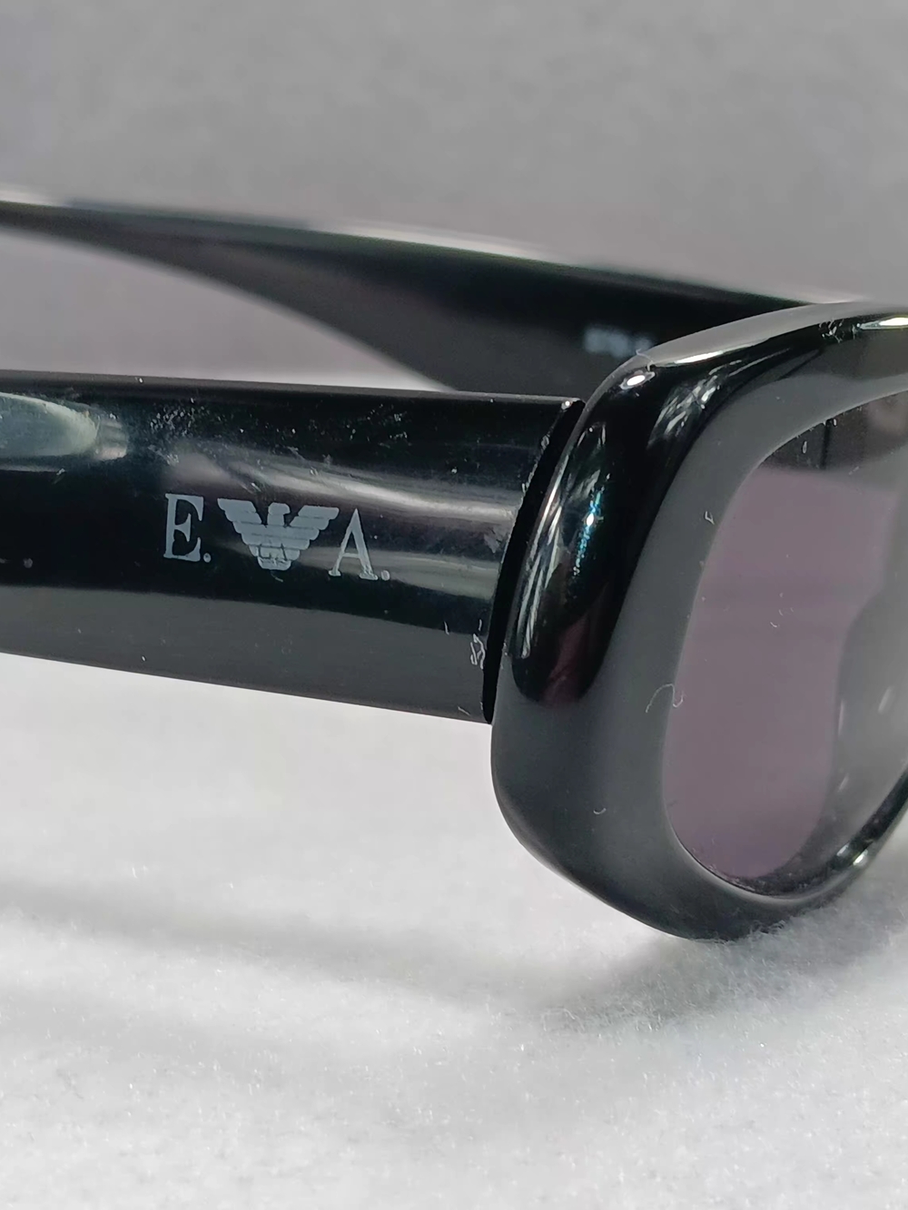 Emporio Armani Black Sunglasses Temple Arm with White Logo